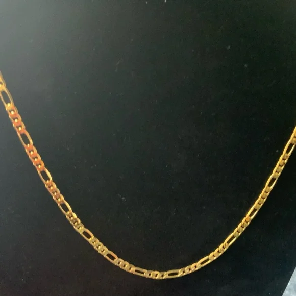 Brand new shiny 24k gold over silver. Classic Figaro Chain Necklace. Nordstrom - Picture 3 of 6